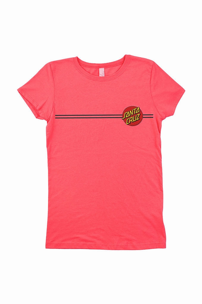 Santa Cruz Classic Dot Fitted Girls Tee Casual Comfort Fit Moisture wicking