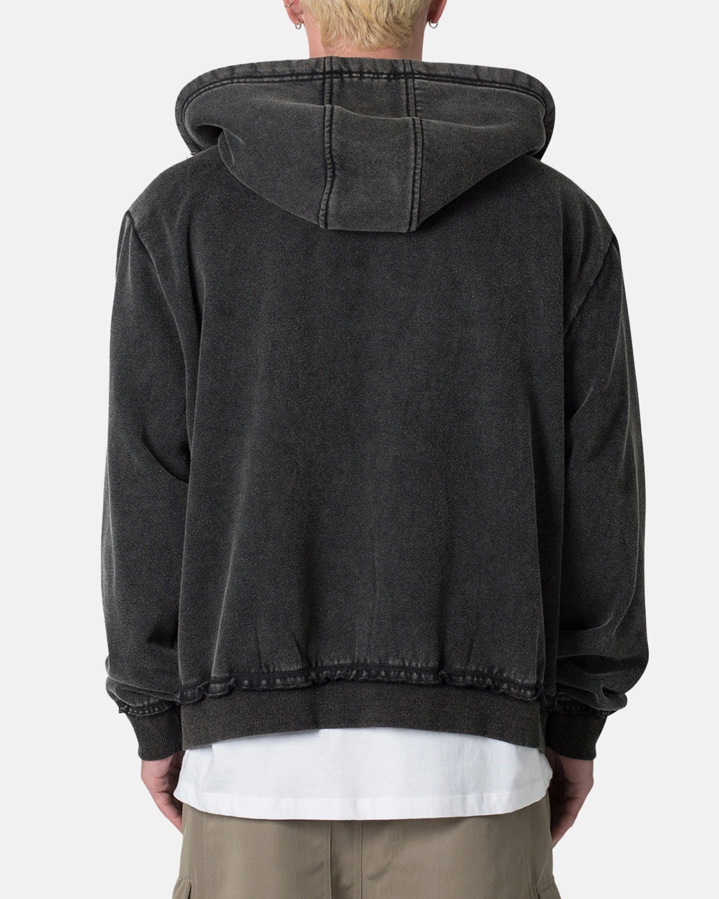 Graphic Design MNML Dual Zipper Hoodie Washed Black