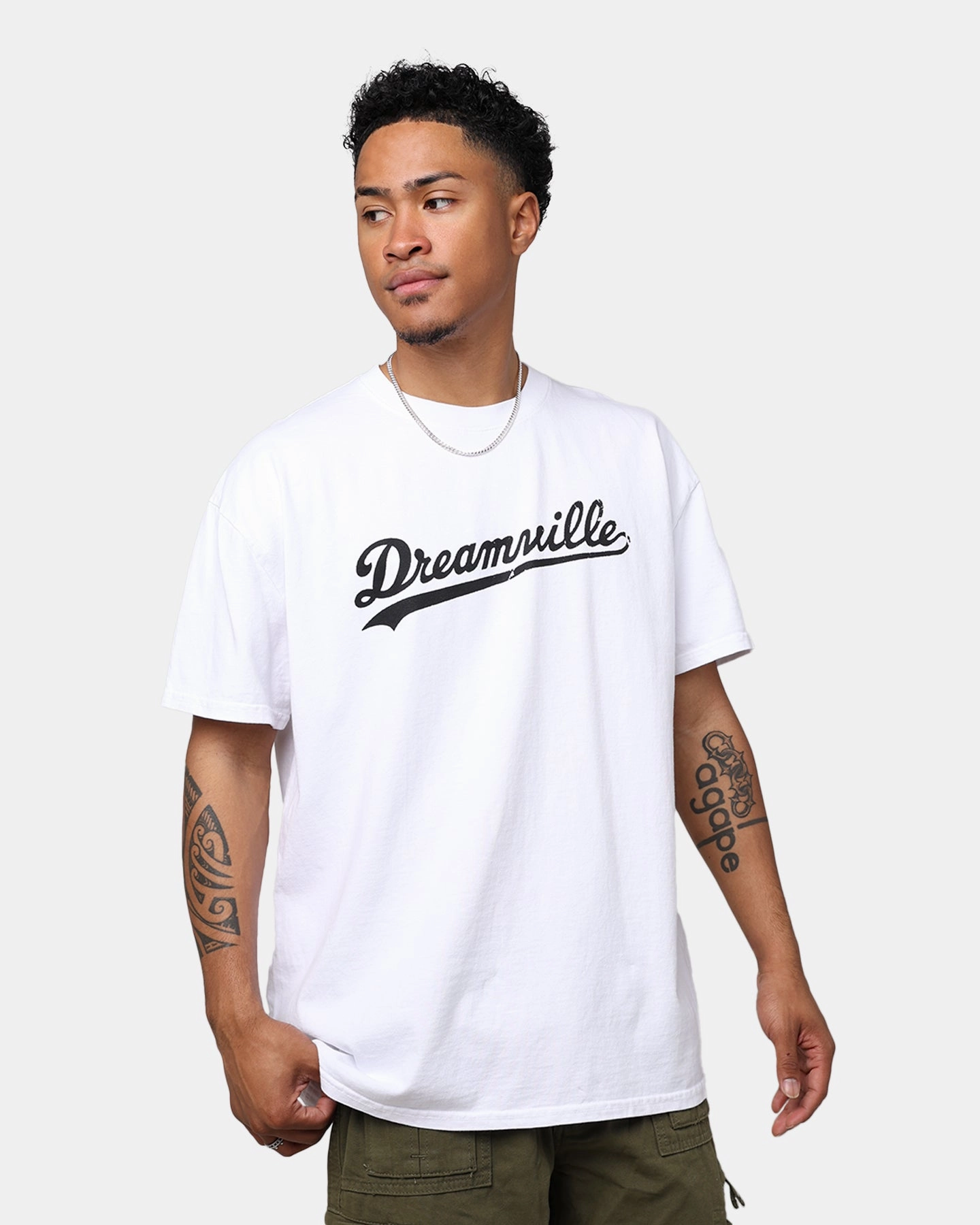 Dreamville Dreamville Logo Vintage T-Shirt White ReinforcedHems
