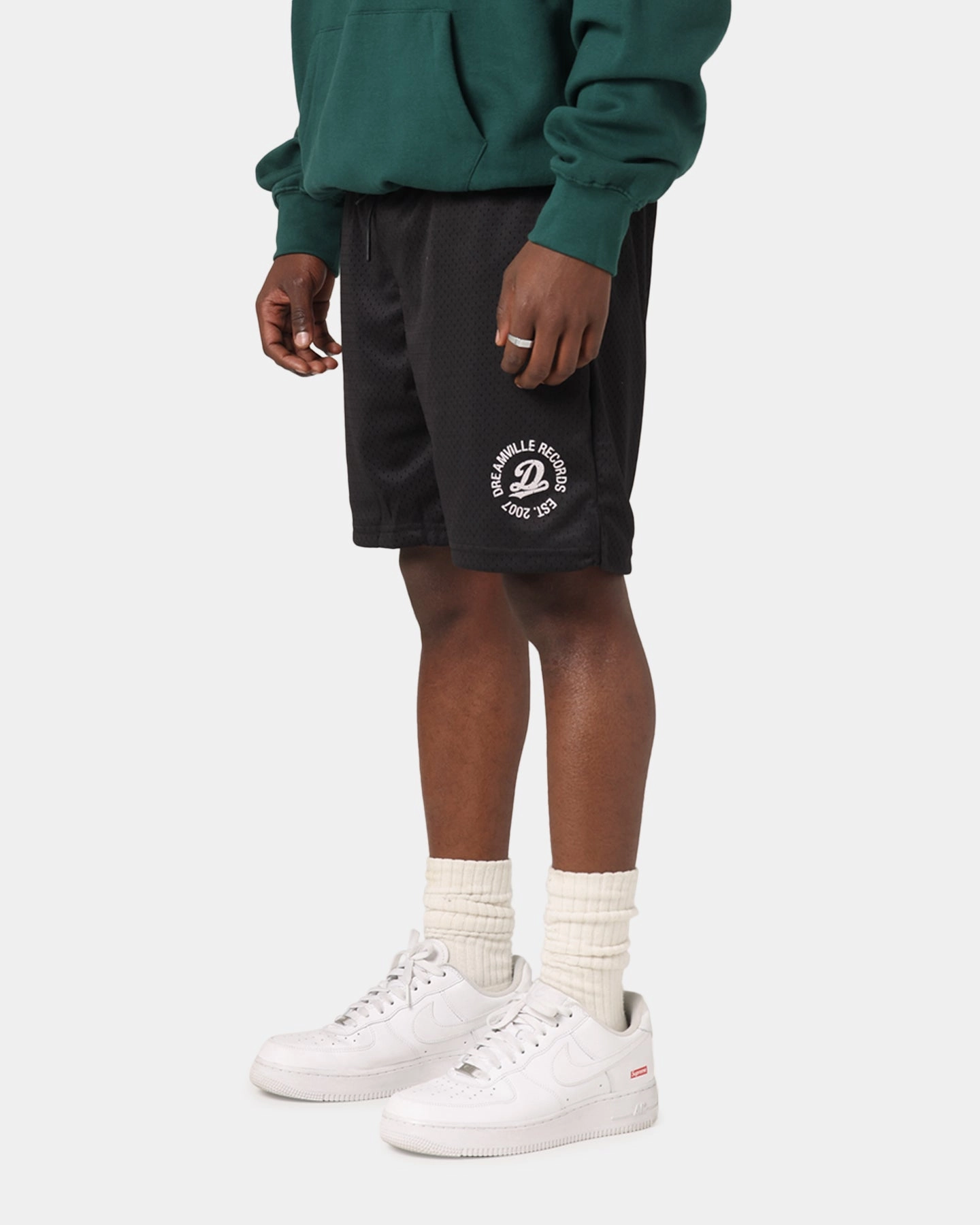 Anti Snag Fabric Dreamville Records Mesh Shorts Black Mesh
