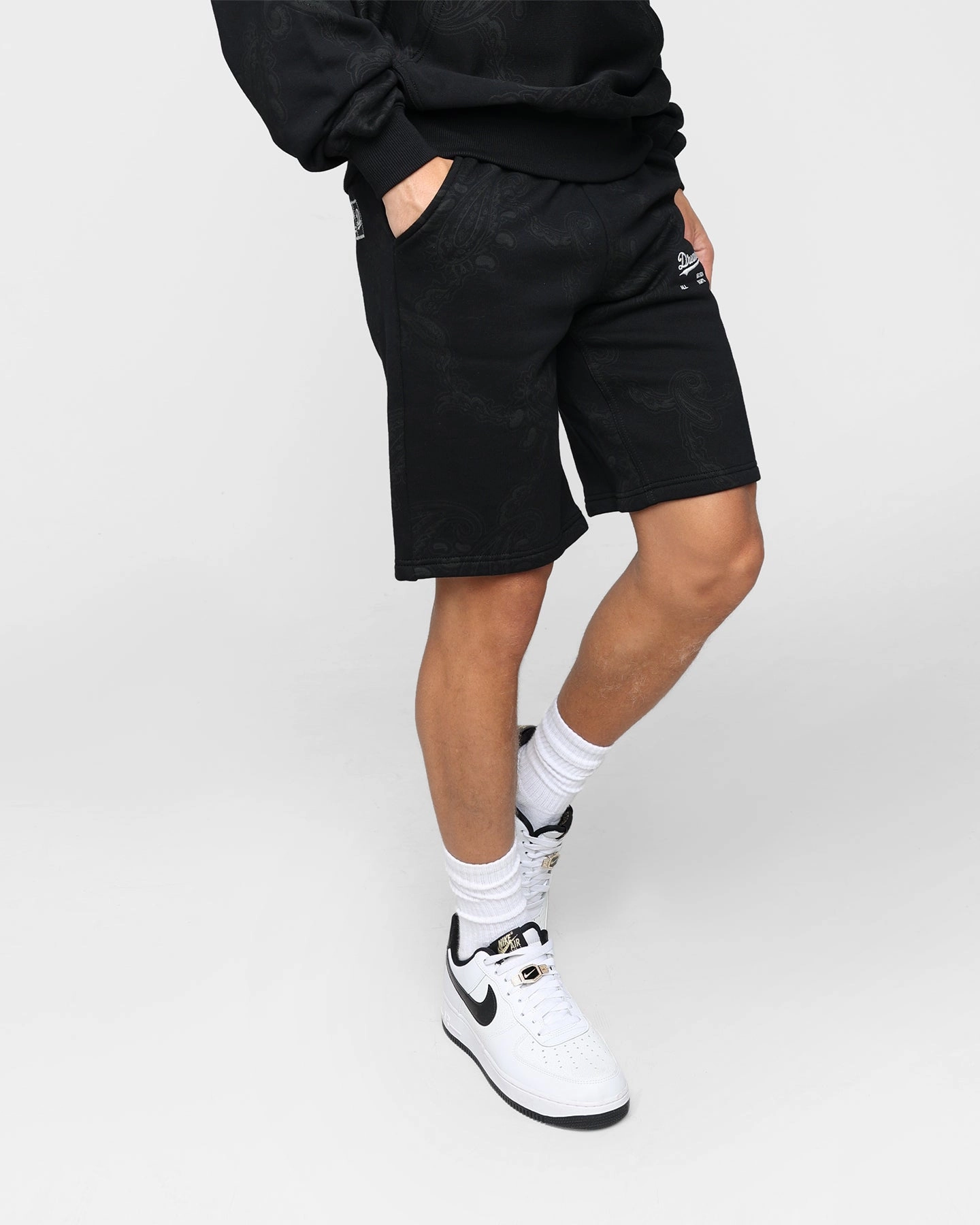 Snag Free Design Flexible Hemline Dreamville Records Sweatshorts Black