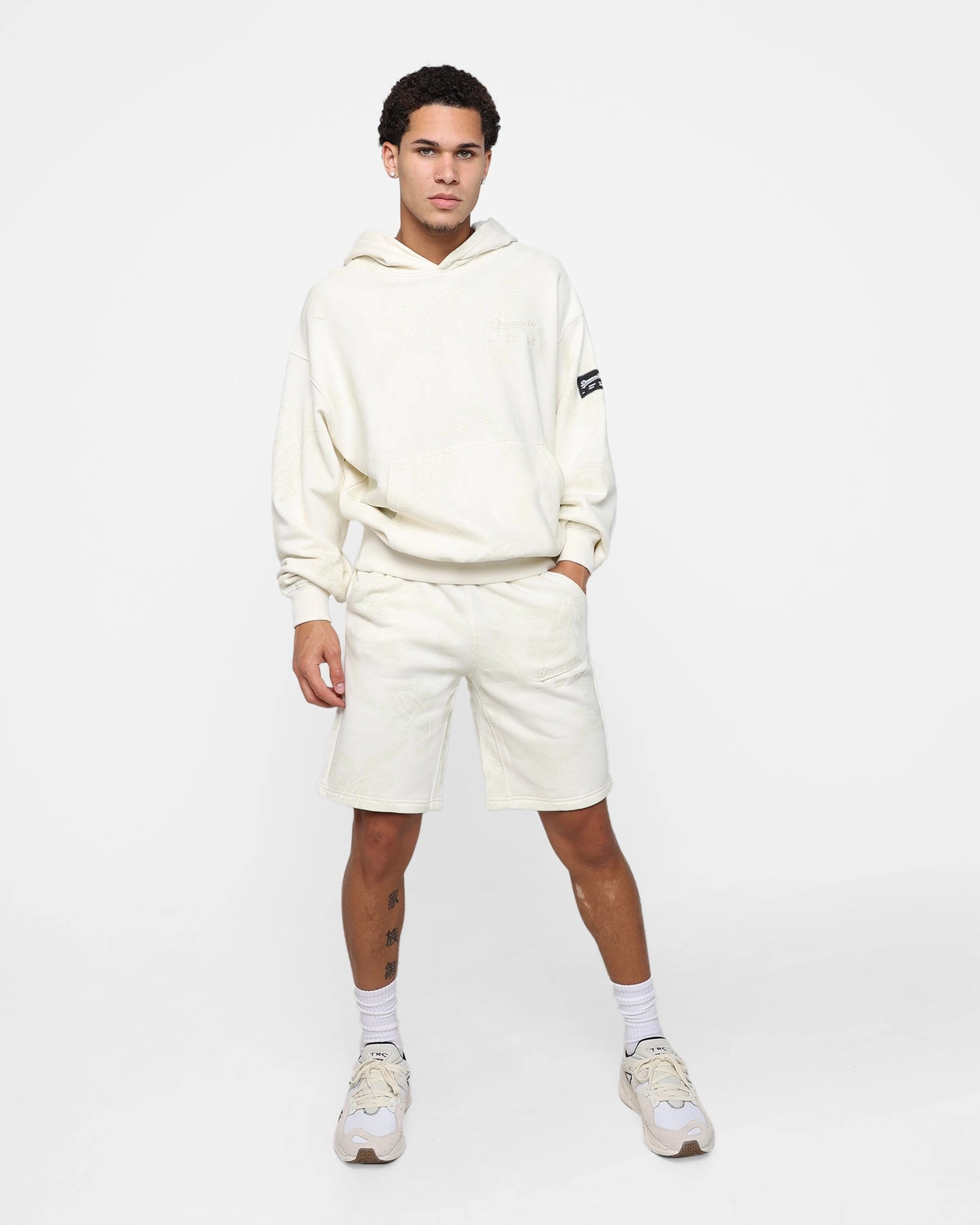 Eco - friendly Bold Patterns Dreamville Records Sweatshorts Cream