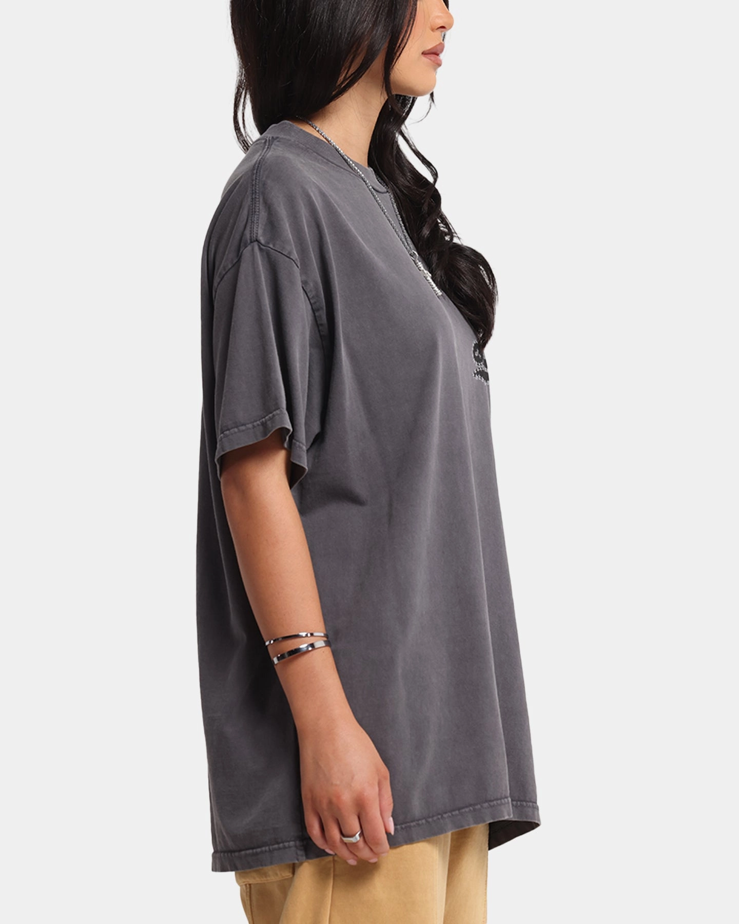 No Slip Shoulder Design Dreamville Stars T-Shirt Vintage Grey