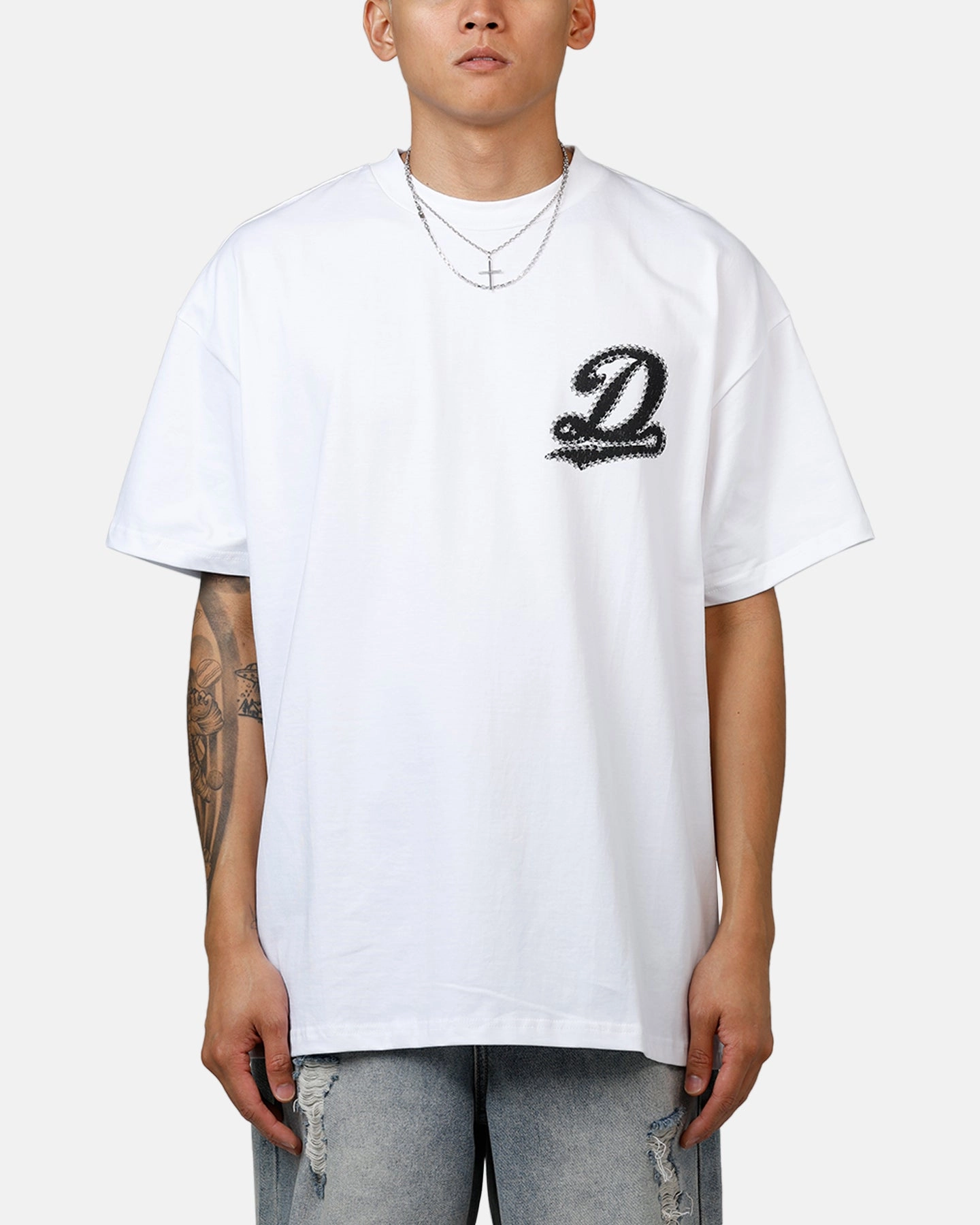 Dreamville Stars T-Shirt White Spandex Enhanced Elasticity Classic Layering