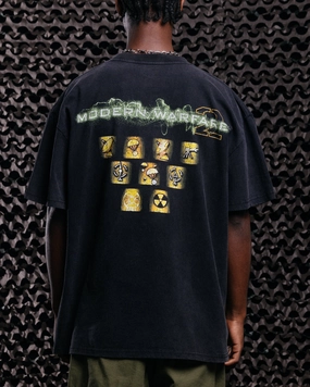 Active Wearable Goat Crew X Call Of Duty Modern Warfare 25 Streak Vintage T-Shirt Black Acidwash