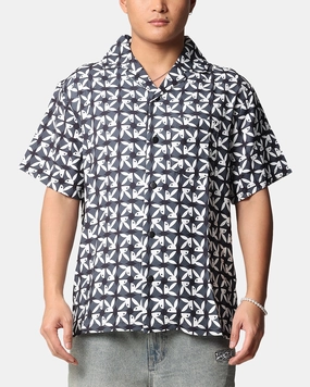 Multipocket Style Playboy Half RHD Repeat Shirt Black