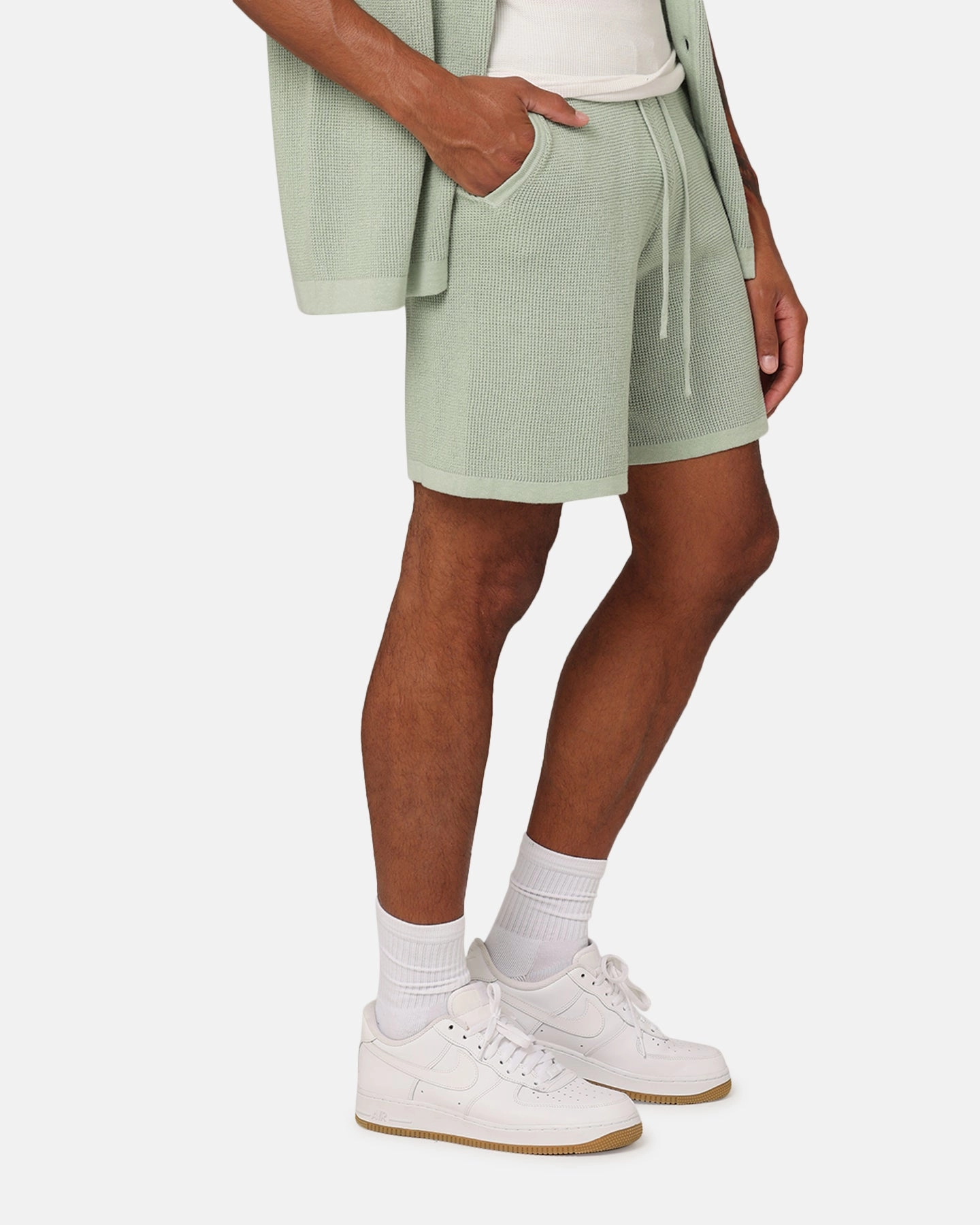 Wedding Gift XXIII Zyair Knit Rib Shorts Sage