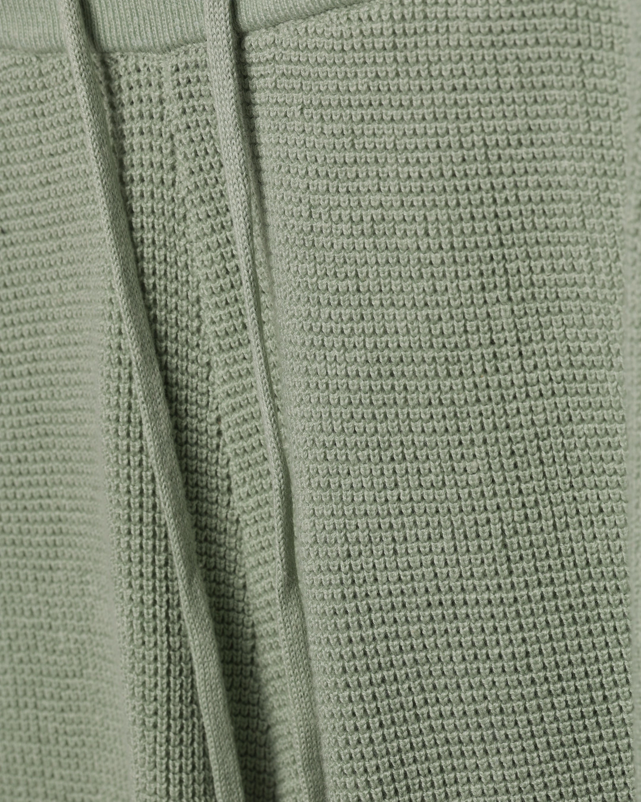 XXIII Zyair Knit Rib Shorts Sage Quick Release Fastener Simple Mood