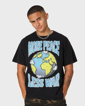 Goat Crew More Peace Less War Vintage T-Shirt Washed Black Vintage Wash Effect Casual Day Wear