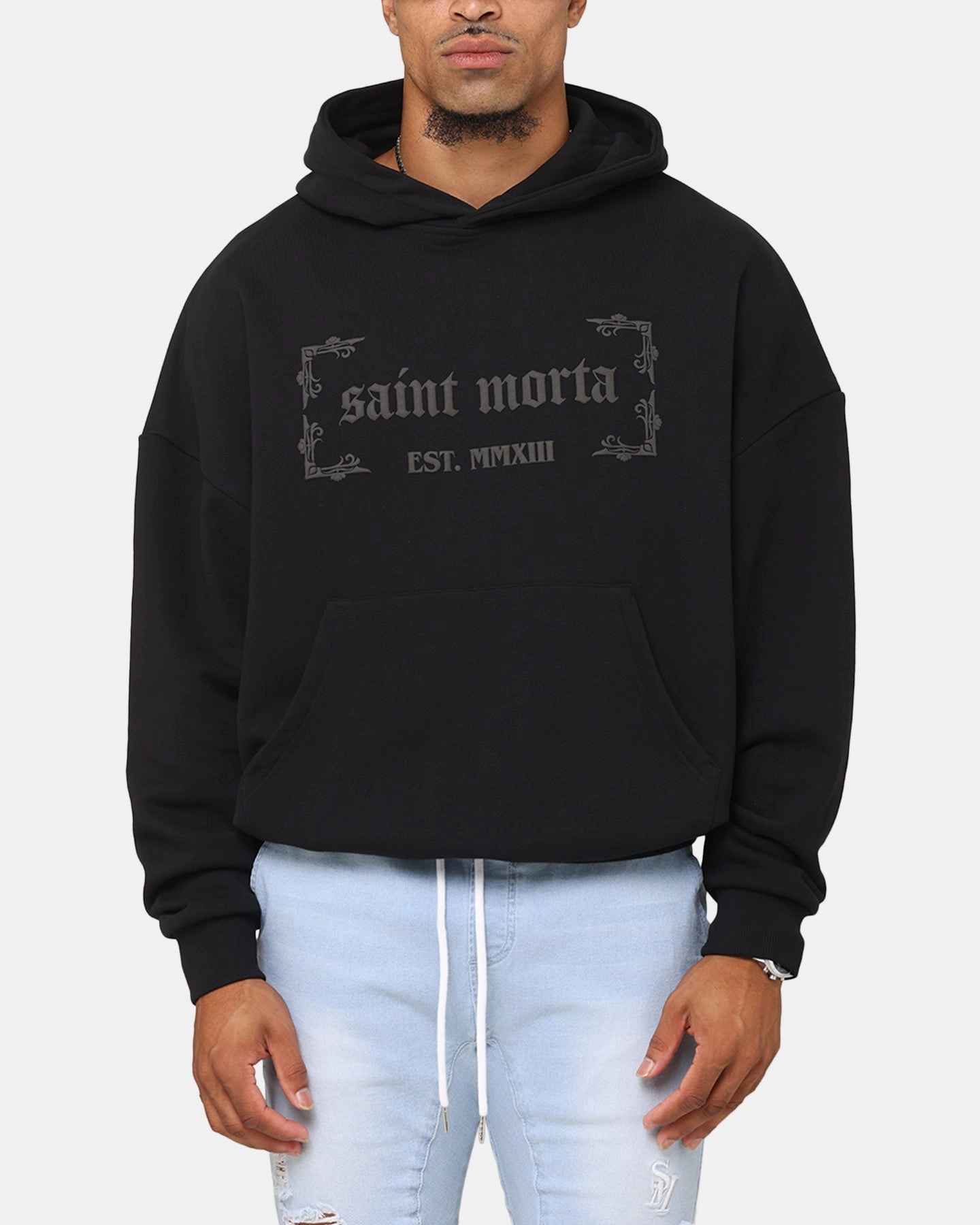 Saint Morta Repentant Heart Boxy Hoodie Black/Black Stretchable Protective Gear