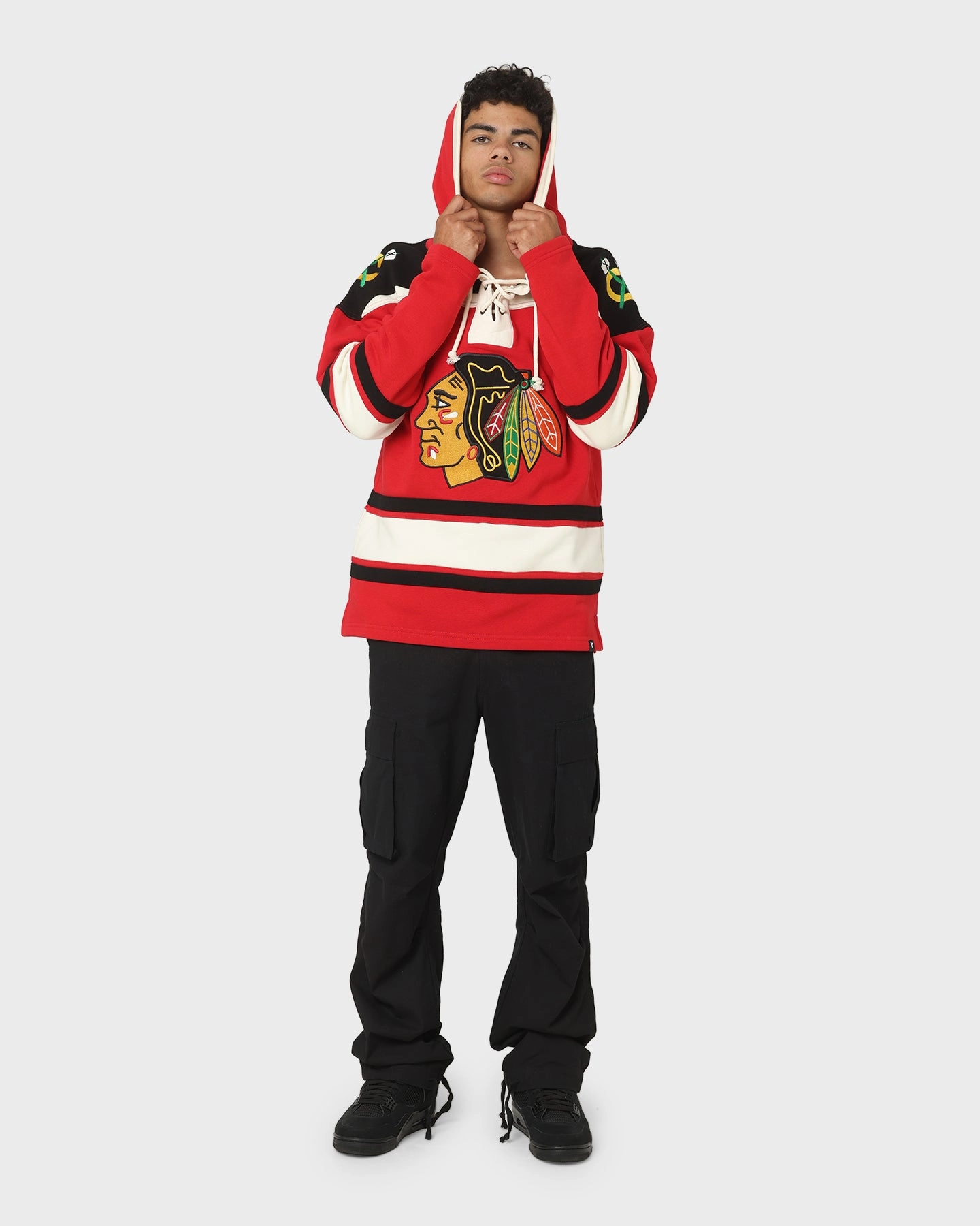 Clue Vegan Option 47 Brand Chicago Blackhawks Superior Lacer Hoodie Red