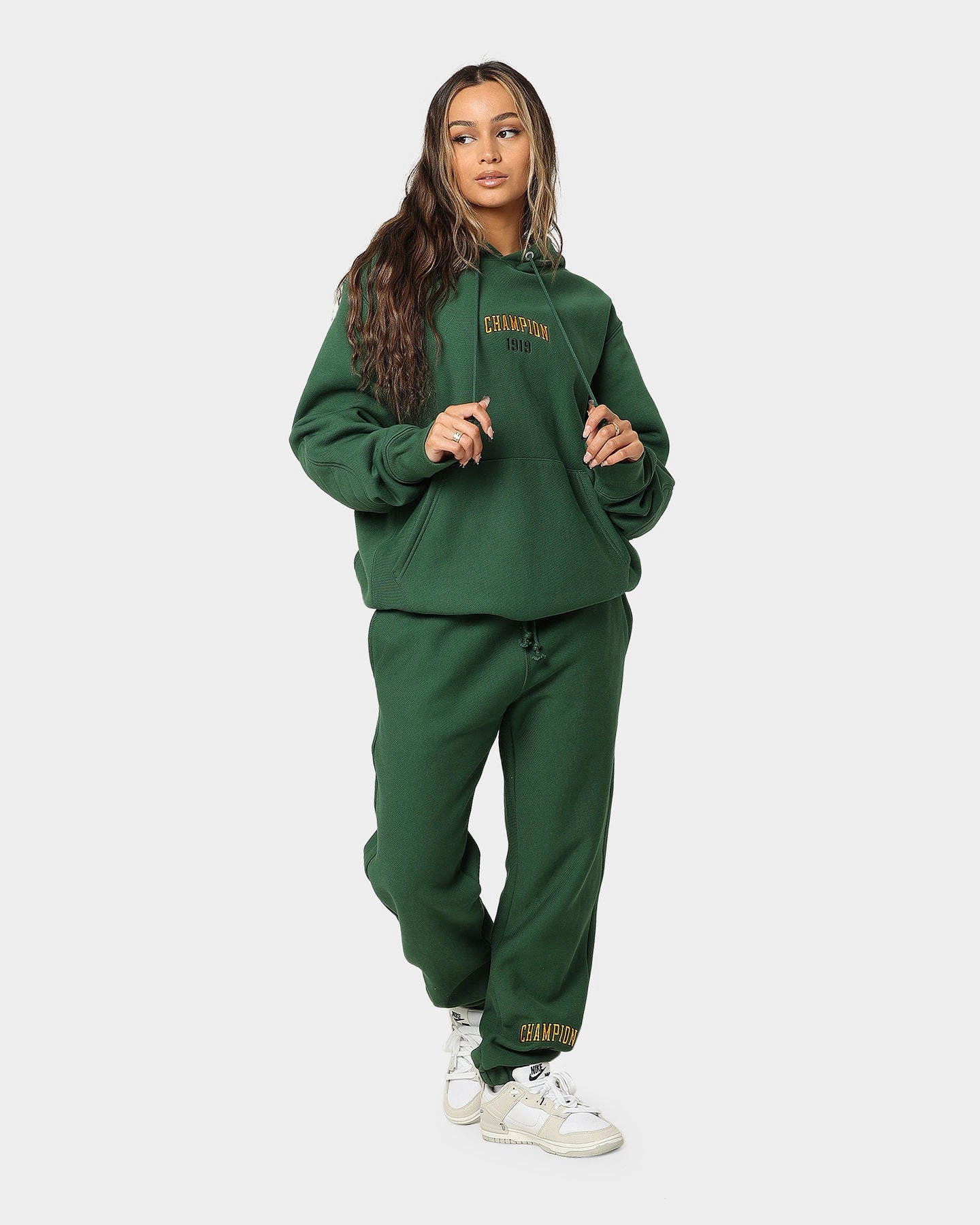 Champion Reverse Weave Collegiate Heritage Hoodie Lacross Jungle Windproof Construction