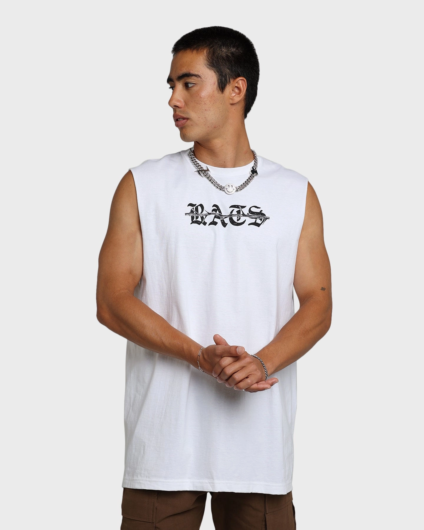 Rats Get Fat Flash Muscle T-Shirt White Skinny Fit