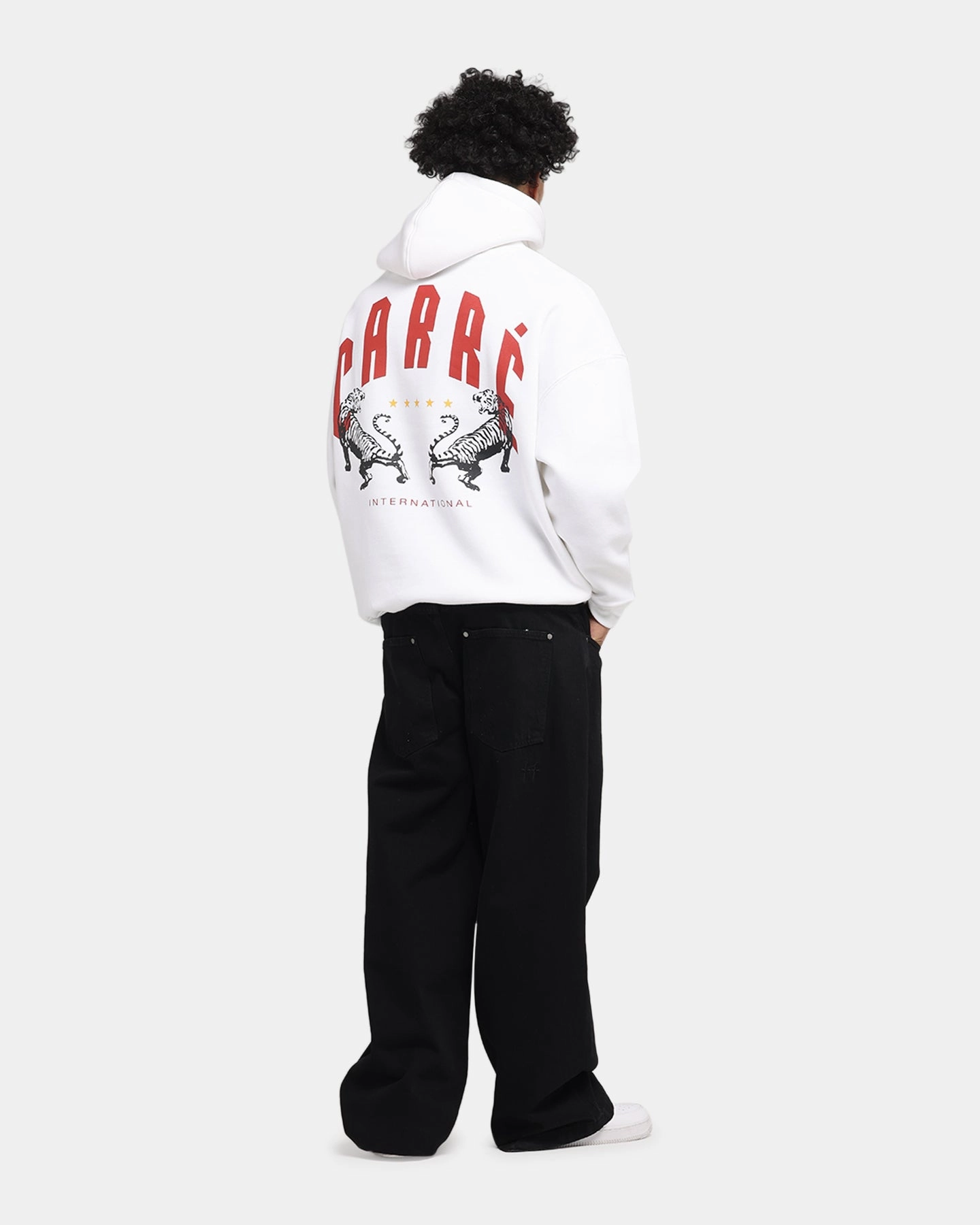professional users Quick Evaporate Fabric Carre Tiger Glow Hoodie White