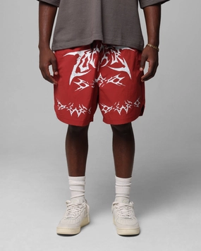 Loiter Stacked Metal Walk Shorts Burgandy Ombre effect Mood Match