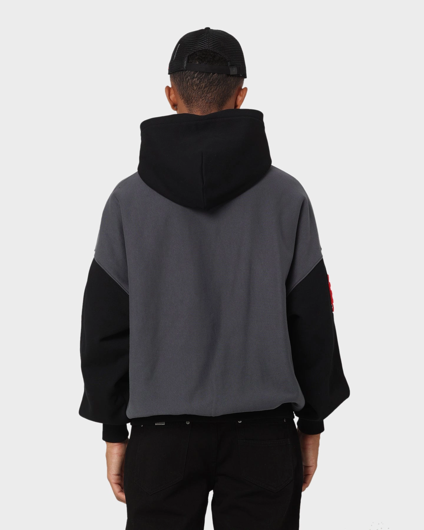 Carre Team Two Tone Oversized Hoodie Black Adjustable