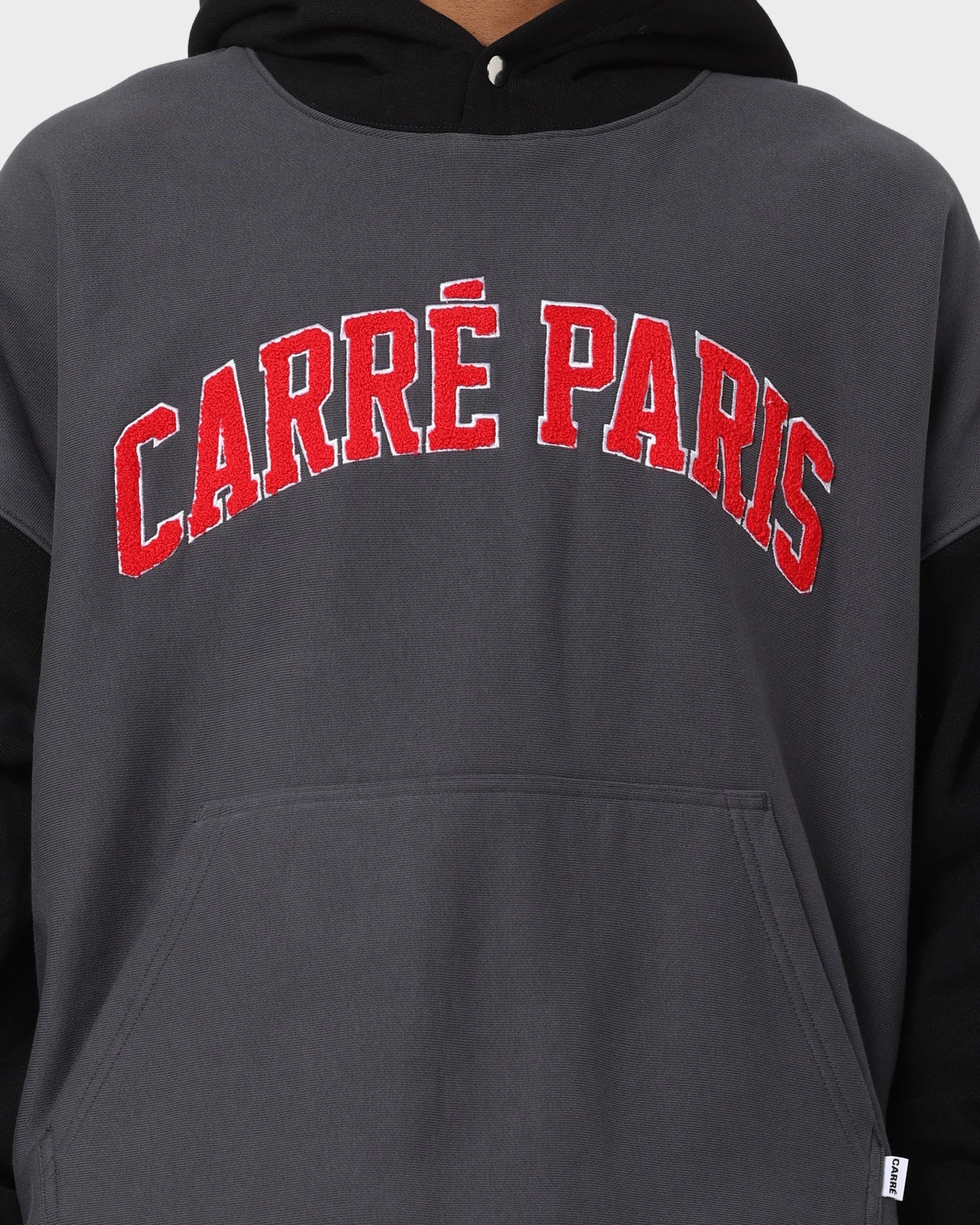 Carre Team Two Tone Oversized Hoodie Black Draw Secure Storage Compartments