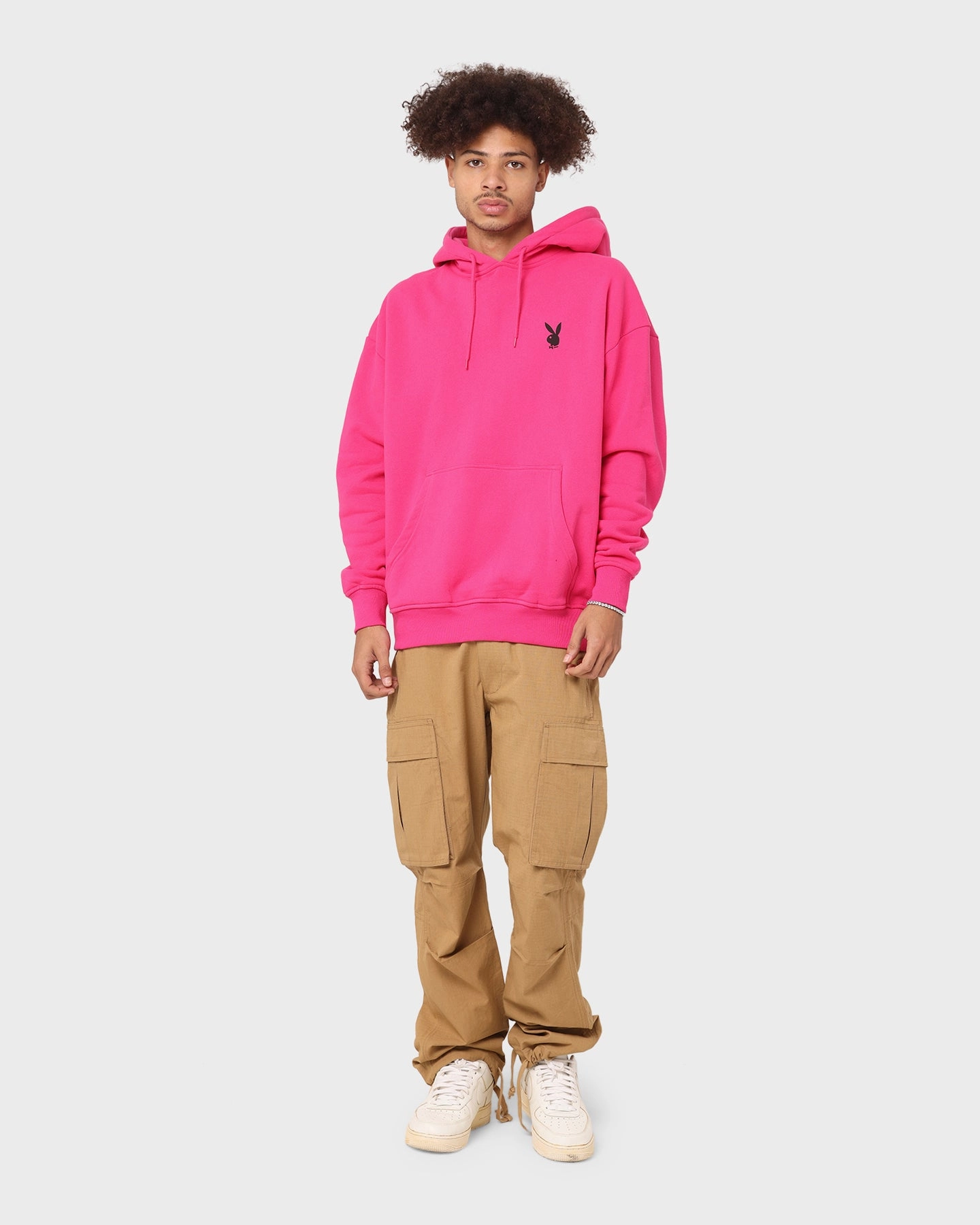 Playboy Stacked Hoodie Hot Pink floral Budget - friendly