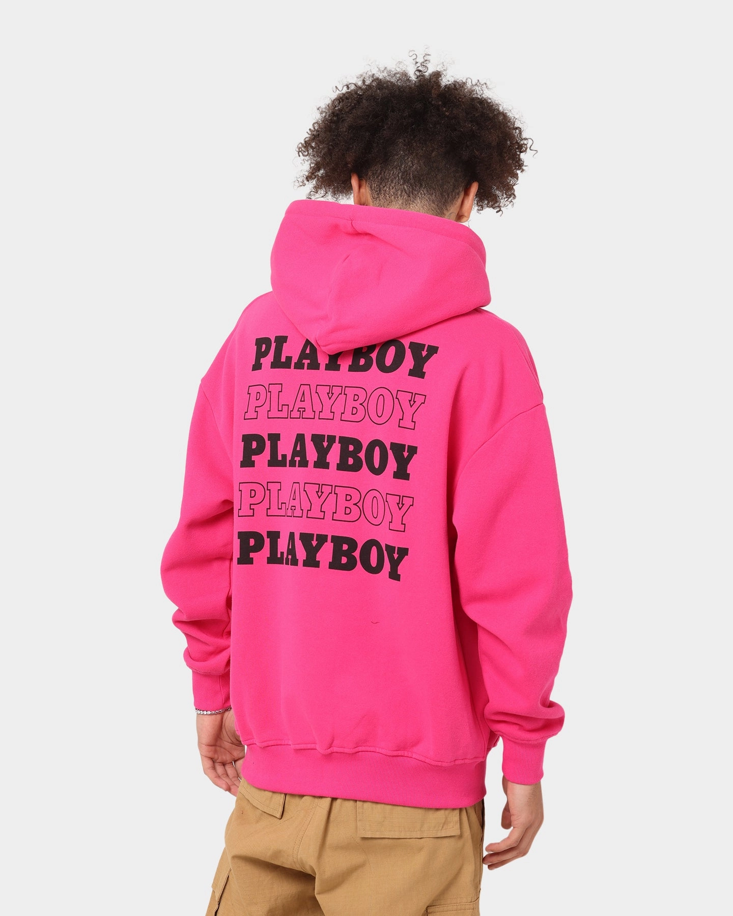 Playboy Stacked Hoodie Hot Pink Hearing-aid Anti-pill