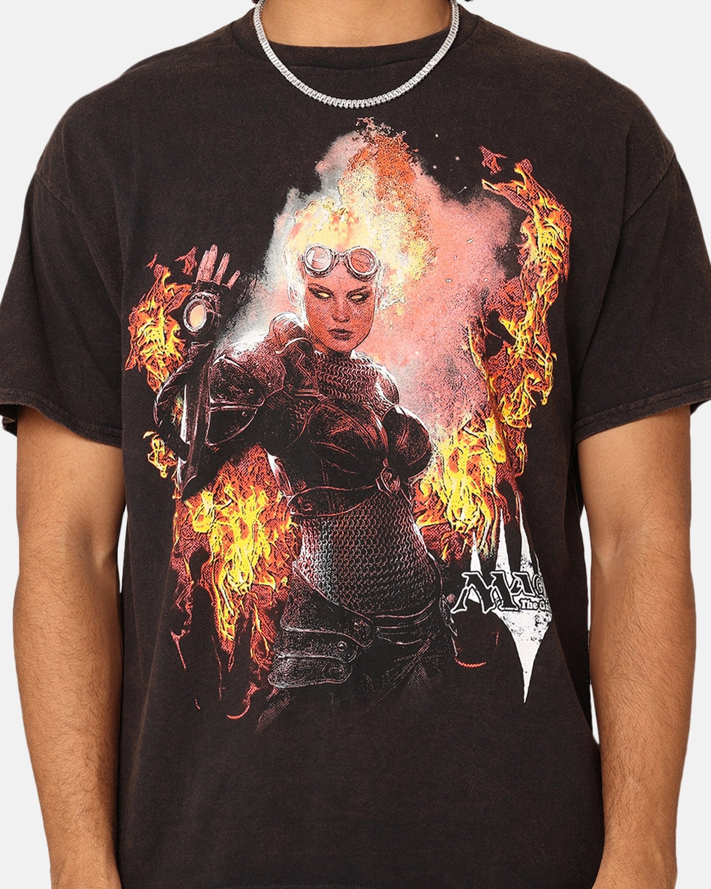 Yarn Dyed Stripes Goat Crew X Magic: The Gathering Chandra Vintage T-Shirt Black
