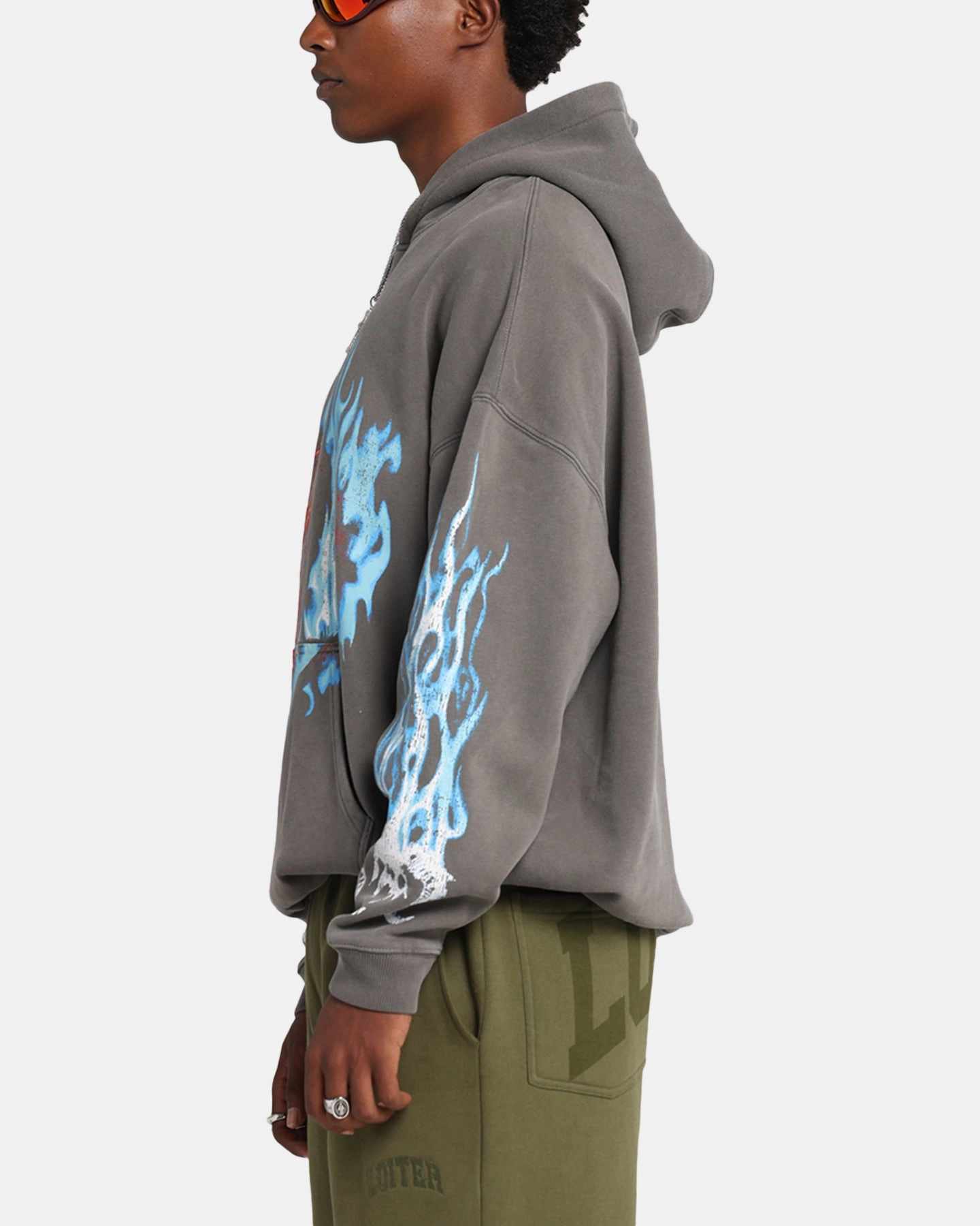Airflow Channel Design American Thrift X Lord Of The Rings Balrog Premium Hoodie Washed Charcoal