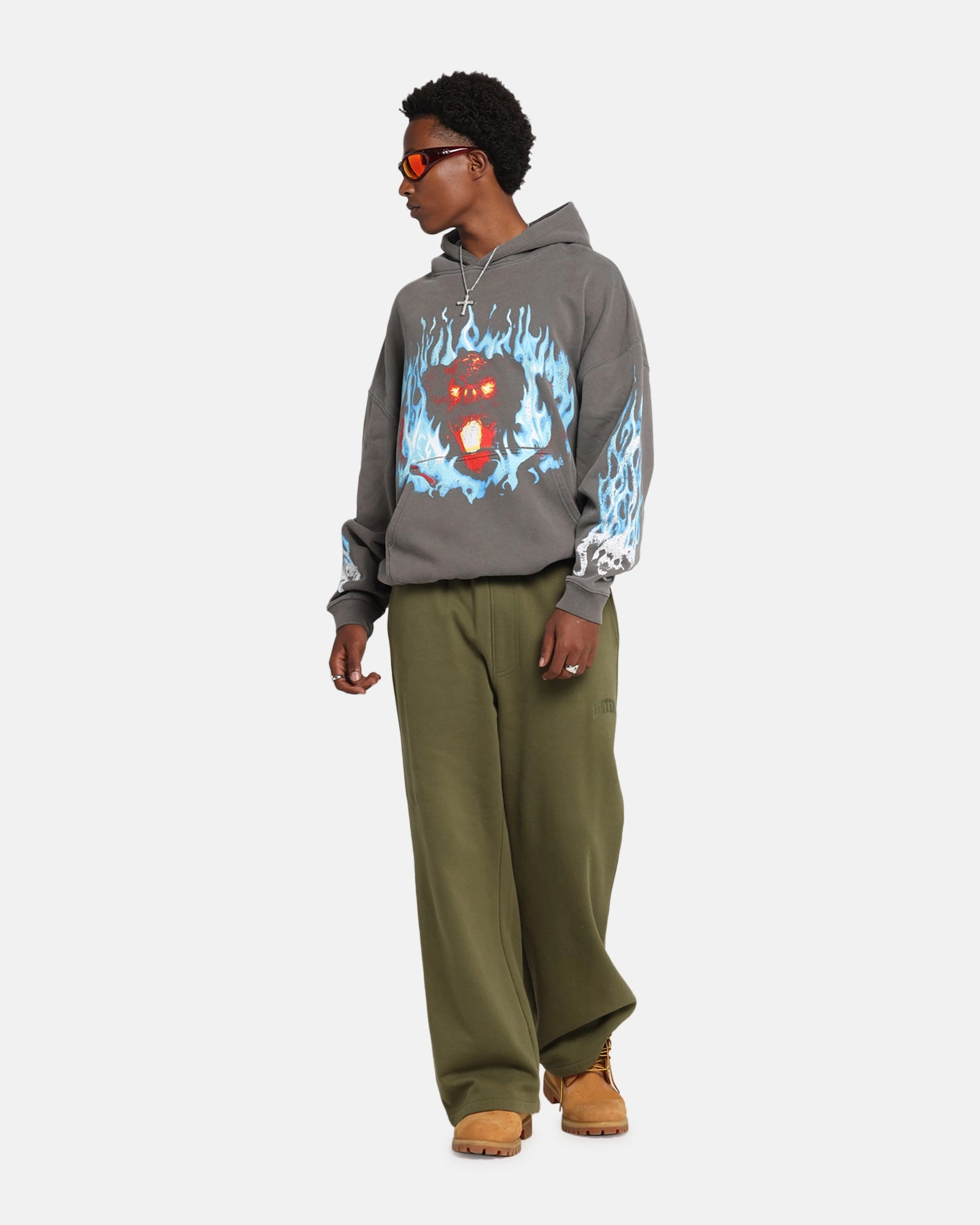 American Thrift X Lord Of The Rings Balrog Premium Hoodie Washed Charcoal clean environment UV Protection
