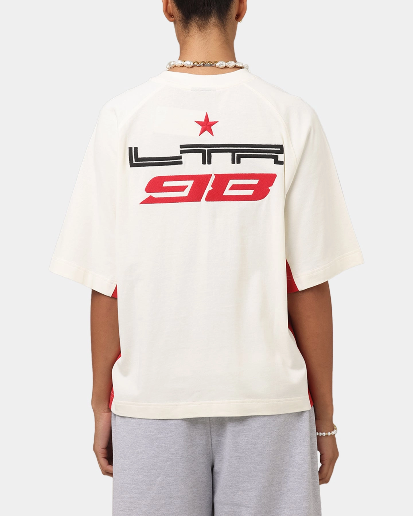 Loiter Daytona Panel T-Shirt White/Pink Street Casual Look Street Casual