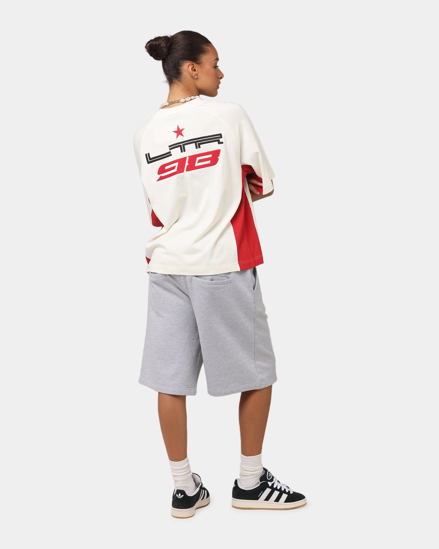 Loiter Daytona Panel T-Shirt White/Pink Skin Friendly Blends Stylish Essential
