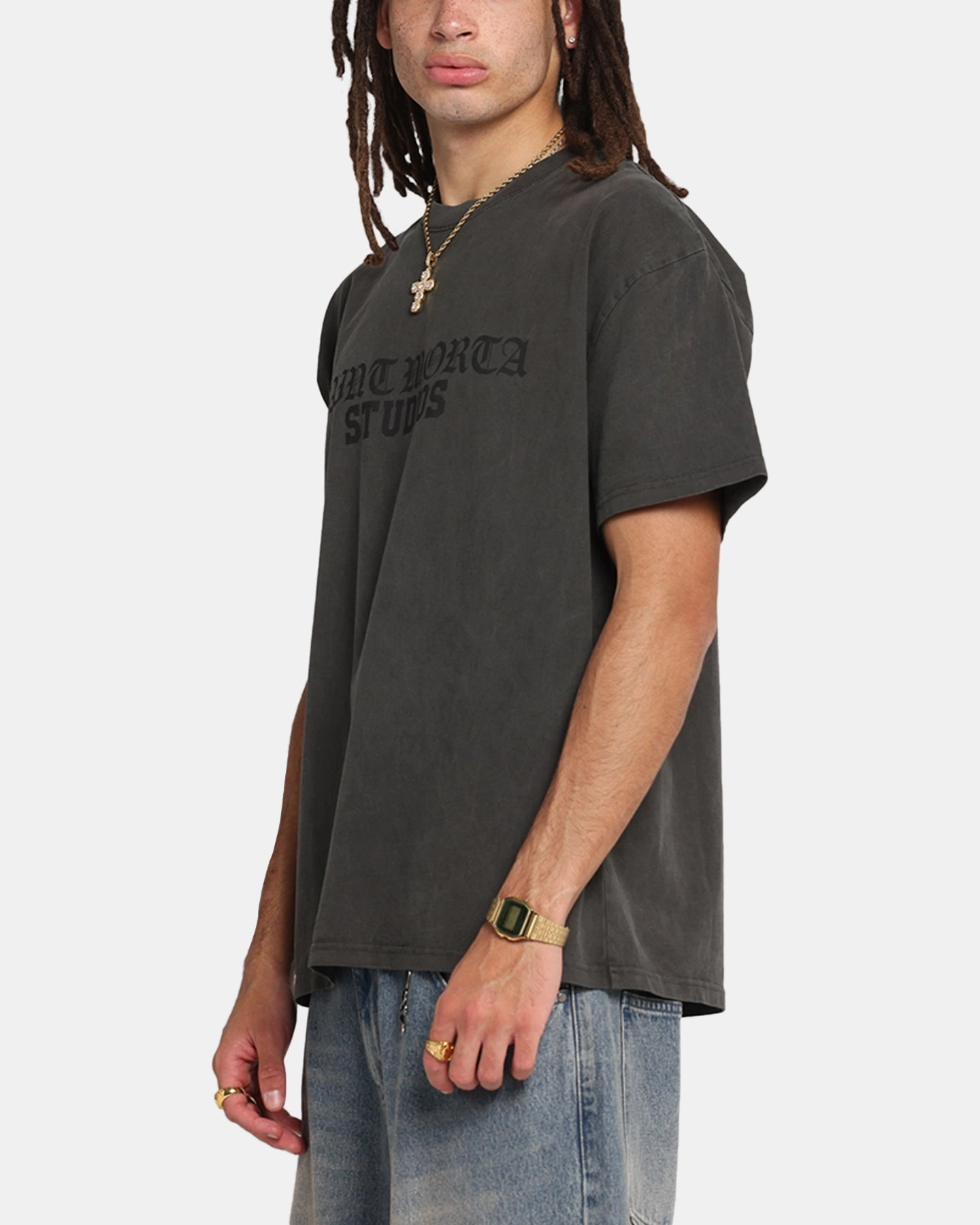 Fresh Style Saint Morta Studios Boxy T-Shirt Black Wash
