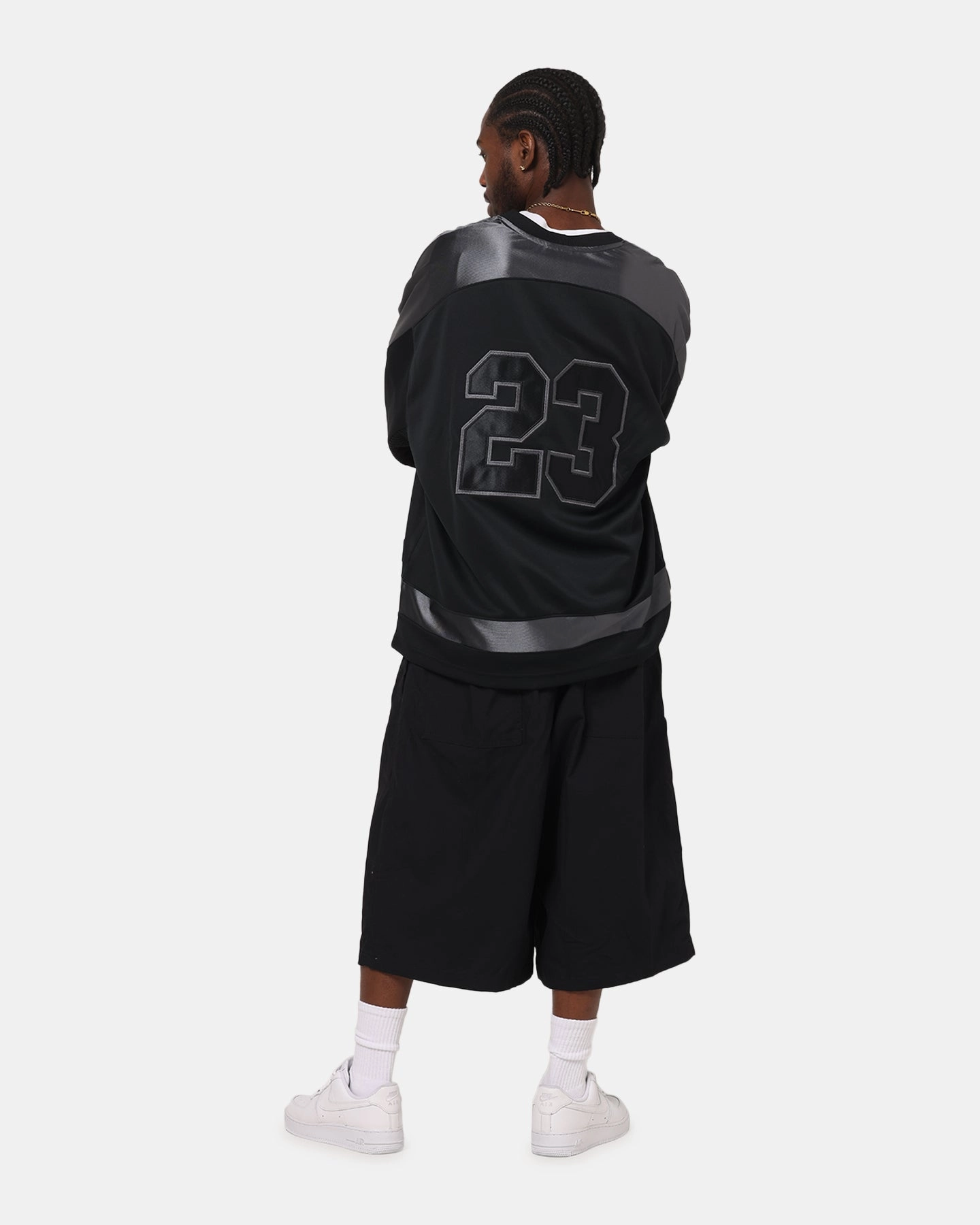 Jordan Brooklyn Collegiate Hockey Jersey Black/Iron Grey Anti Odor Treatment Ultra Smooth Flat Seams