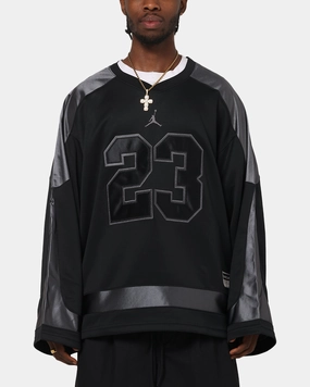 Jordan Brooklyn Collegiate Hockey Jersey Black/Iron Grey Ultra Flex Ribbed Trim
