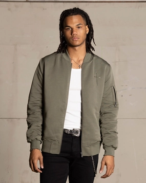 Warm and Practical Saint Morta Flight Jacket Khaki Green