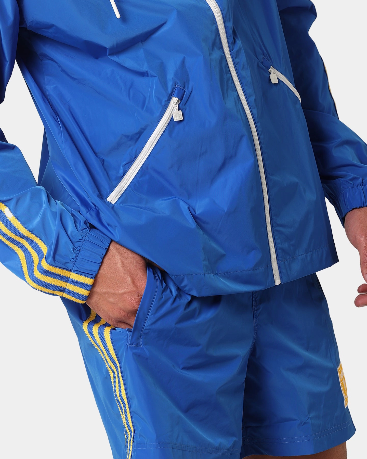 Adidas Graphic Sprinter Shorts Blue Abrasion Proof Fabric Sporty Chic