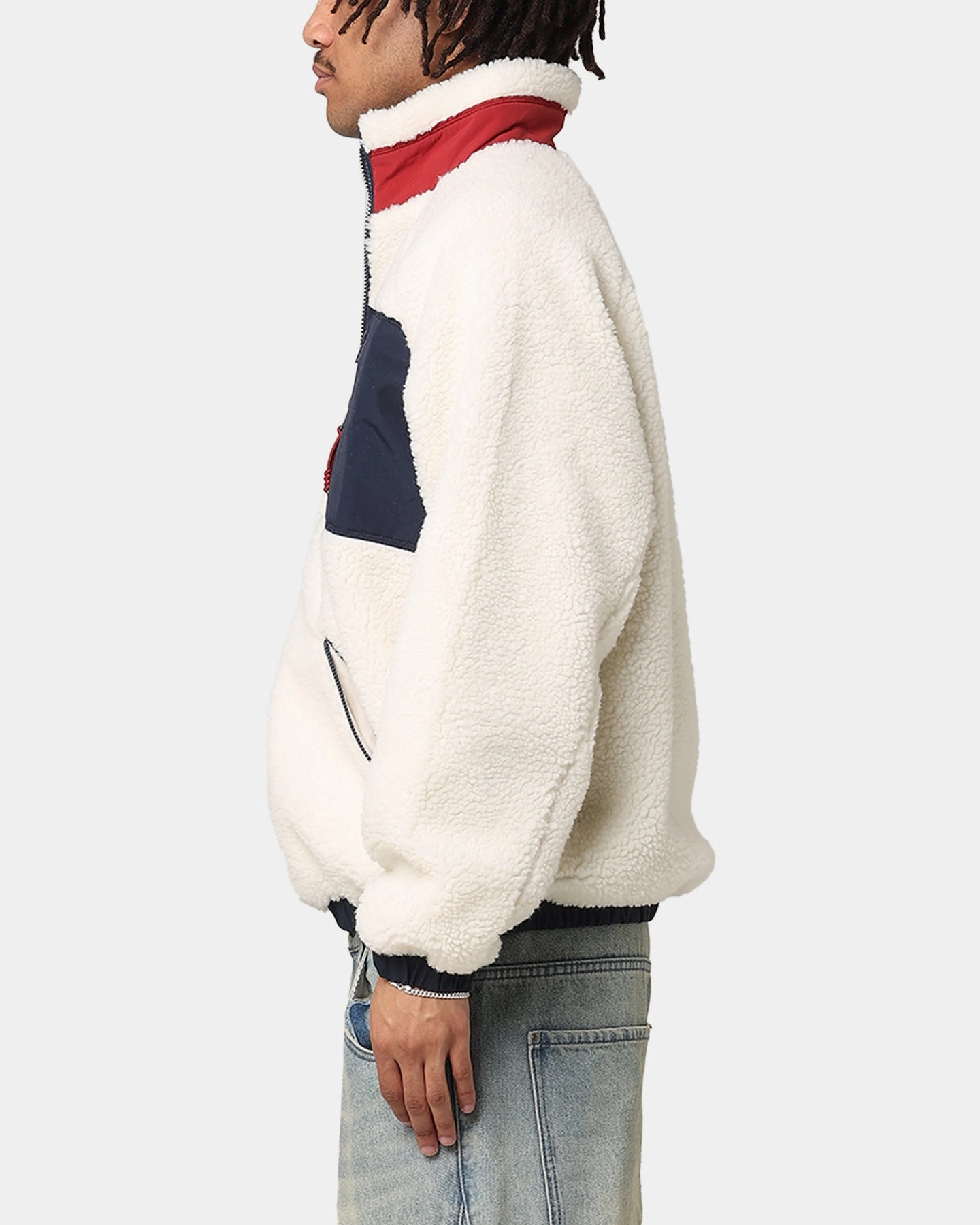Tommy Jeans TJM Outdoor Teddy Jacket Ancient White/Multi Layer Comfort