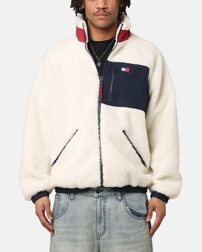 Tommy Jeans TJM Outdoor Teddy Jacket Ancient White/Multi Rugged Outer Shell