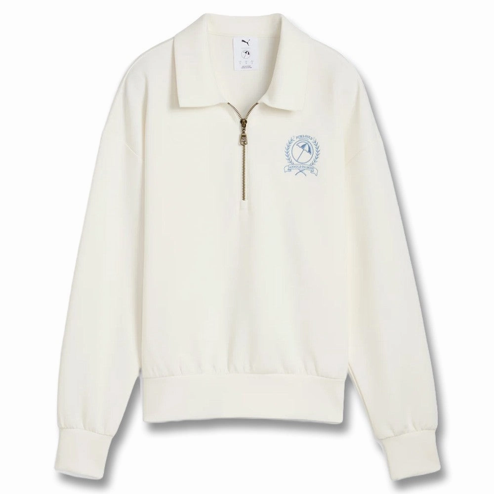 PUMA AP Collared 1/4 Zip Golf Pullover Warm White - SS25 Women Snag Free Knit