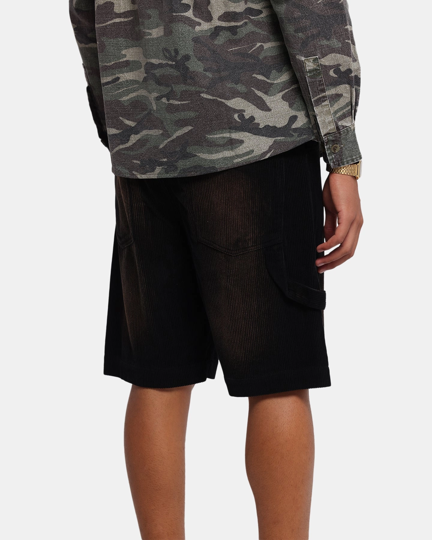 Flatlock stitching XXIII Corduroy Wash Jorts Black