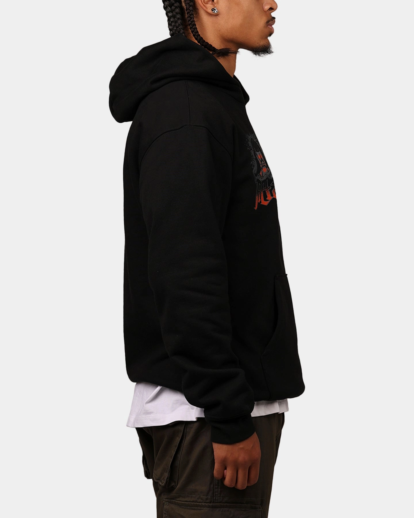 Reflective Trim Chic Look Hypland X Attack On Titan Trio Hoodie Black