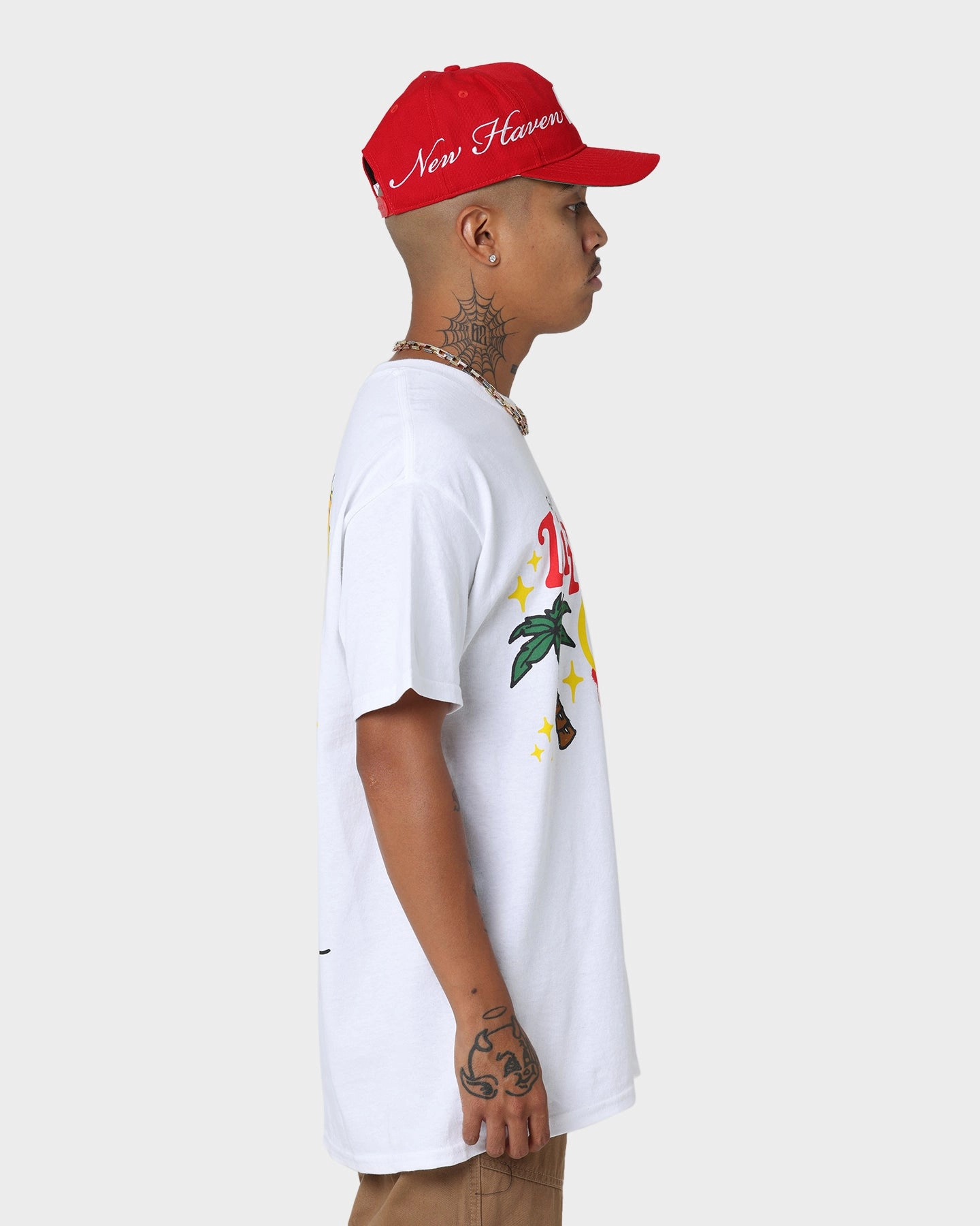 DropShoulderDesign Goat Crew Life Is Good T-Shirt White