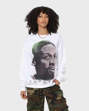 SiliconeGrip Stylish Outer Layer Rodman Brand Rodman Face UV Crewneck White