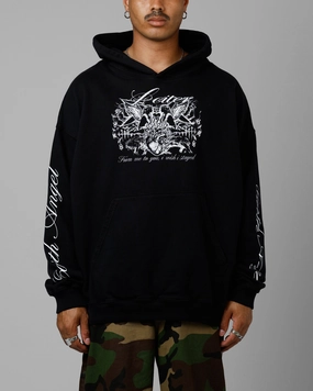 Loiter Earth Angel Premium Hoodie Black Compression Fit