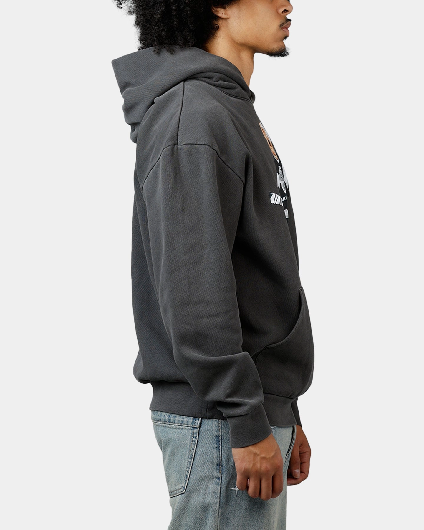 platform Market Hockey Bear Hoodie Washed Black