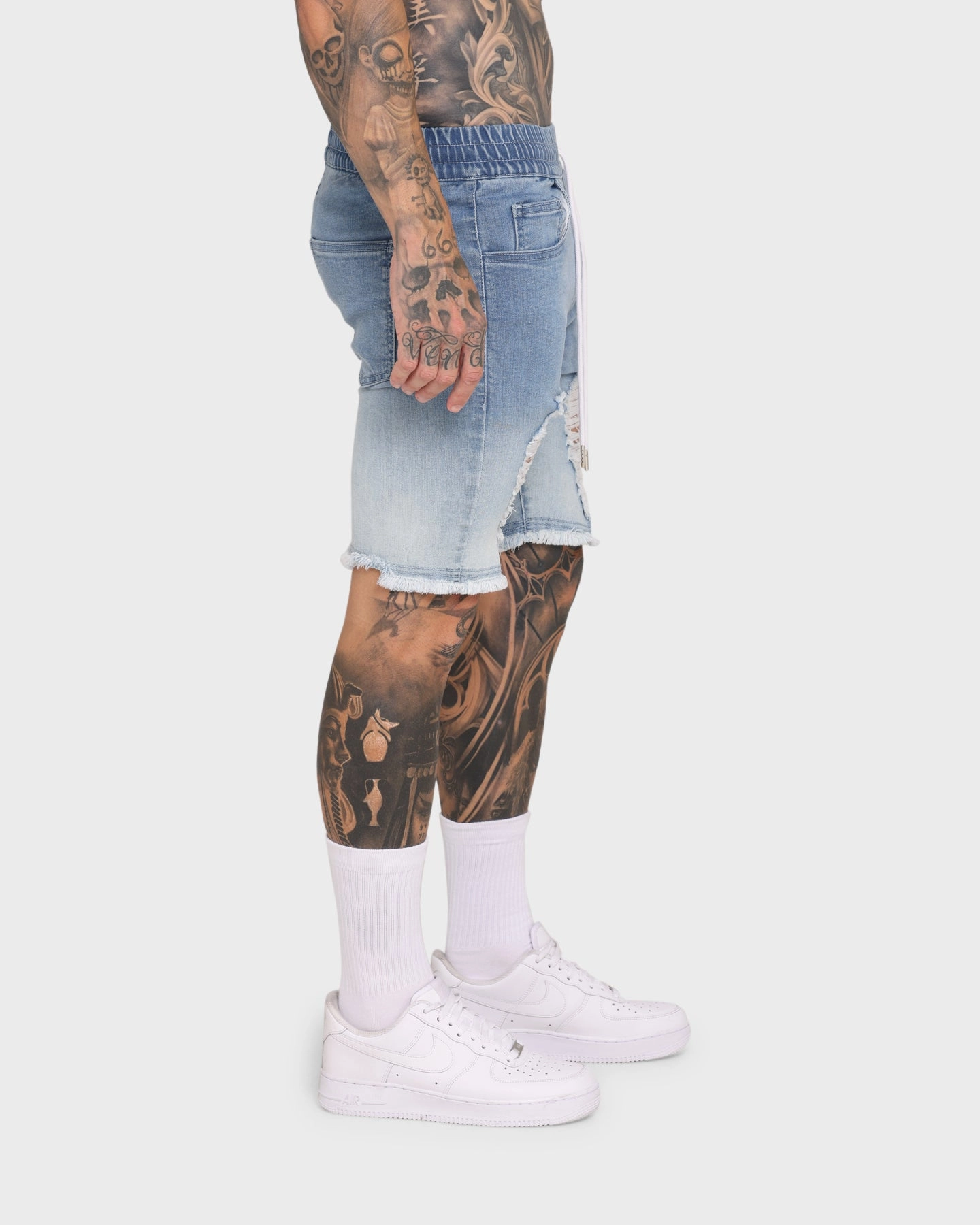 Dynamic Tension Control Flexible Mobility EN ES Gunner Skinny Ripped Shorts Gradient Blue