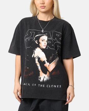 Star Wars Episode II Heavy T-Shirt Vintage Black Light Casual Wear Smooth Seam Technology