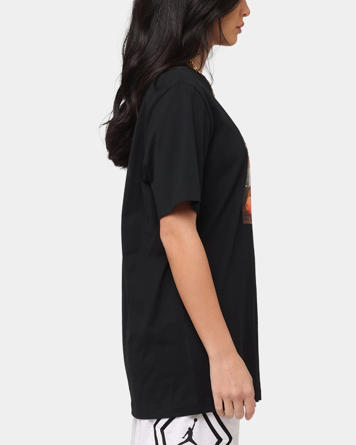 Chill Vibes Wrinkle Resistant Texture Jordan Brand Photo Crewneck T-Shirt Black/Black