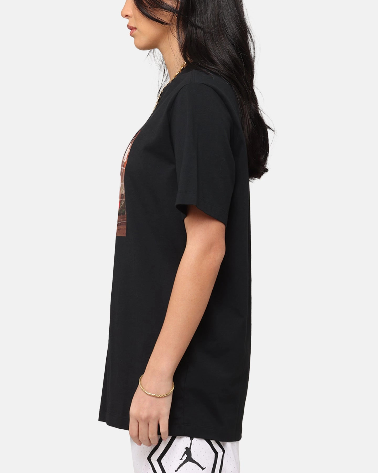 Jordan Brand Photo Crewneck T-Shirt Black/Black ReinforcedNeckline Street Casual