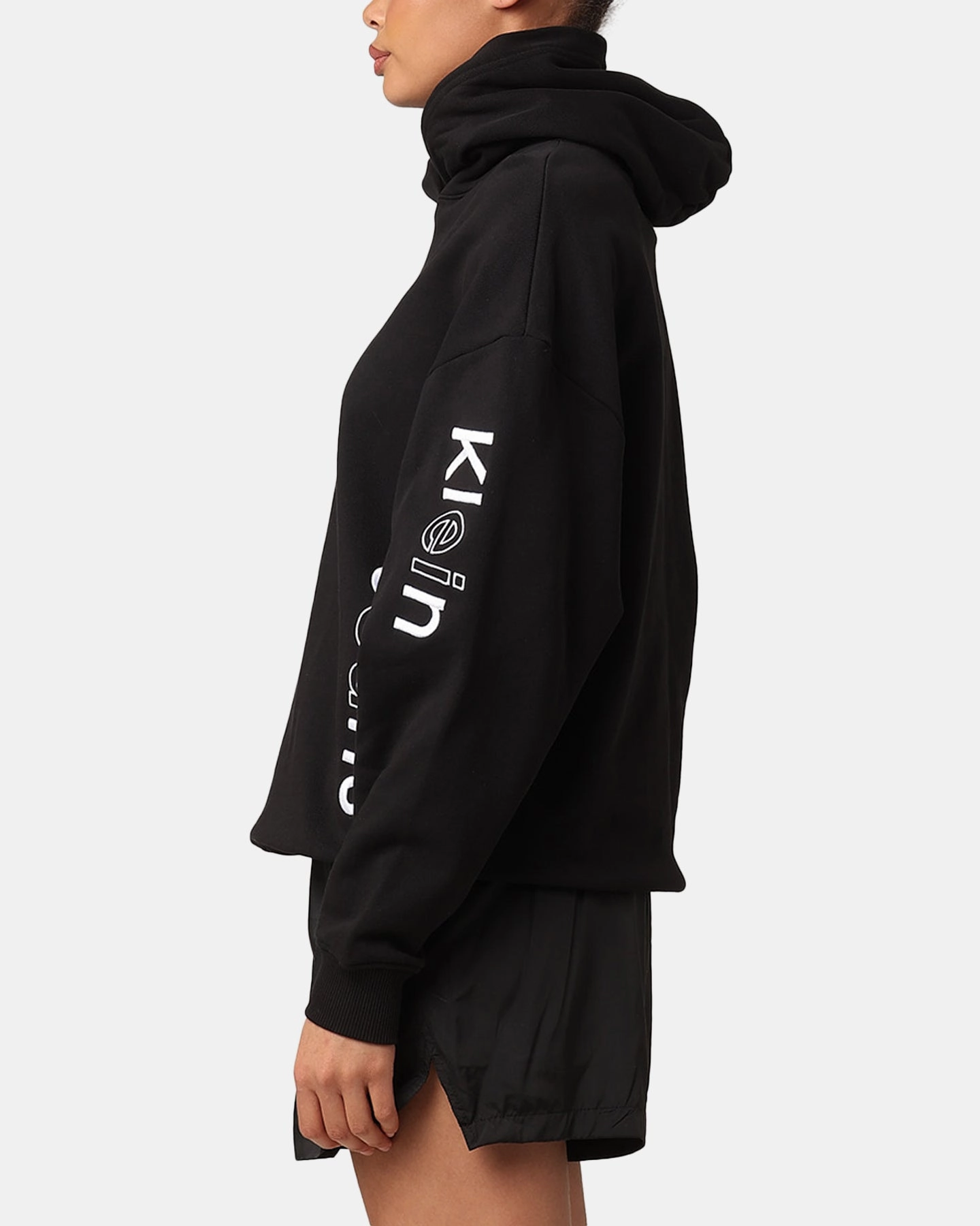 Calvin Klein Women's Multi Placement Logo Hoodie Black Street Chic