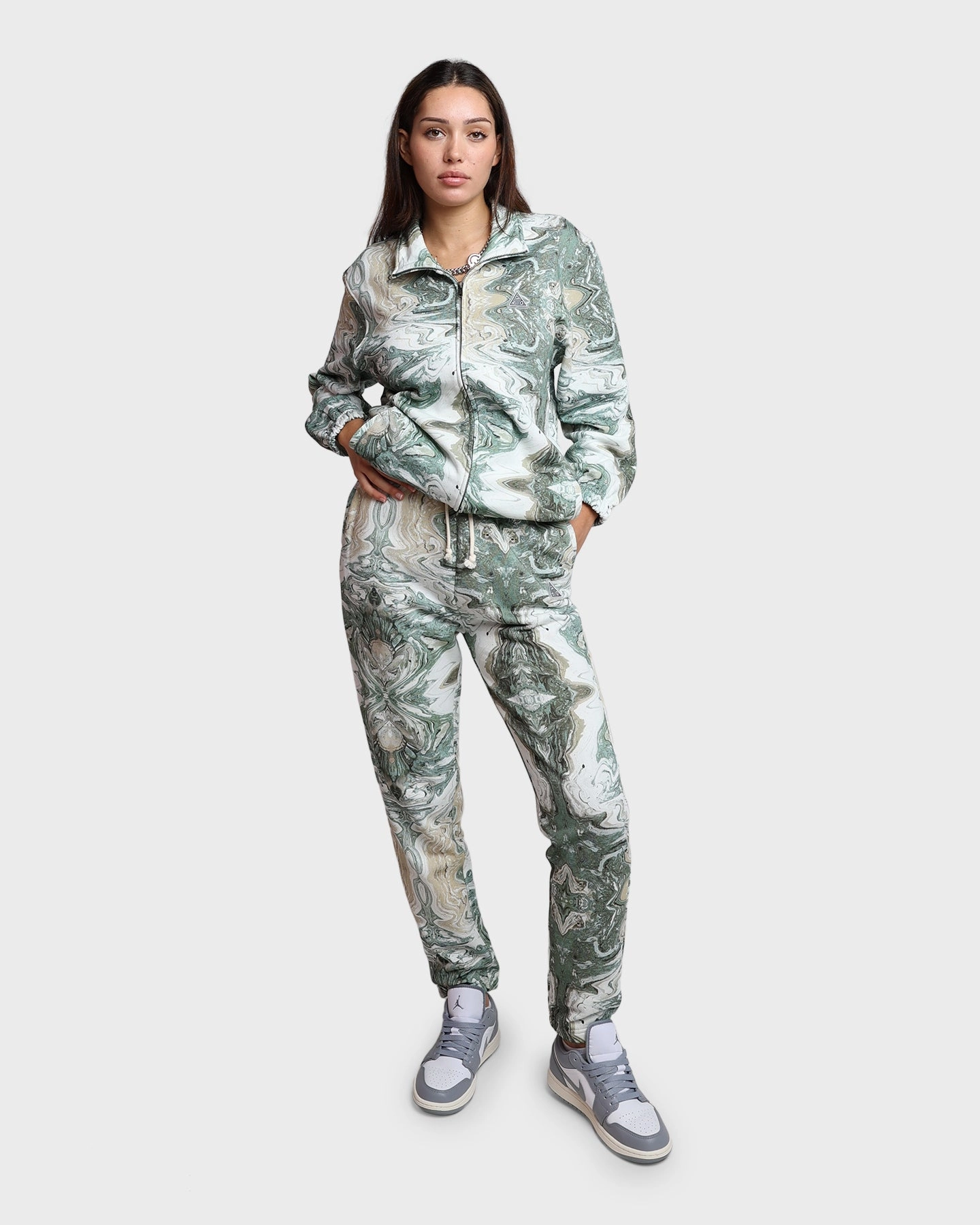 Anti Pilling Seamless construction HUF Women's Swirl Fleece Pants Olive