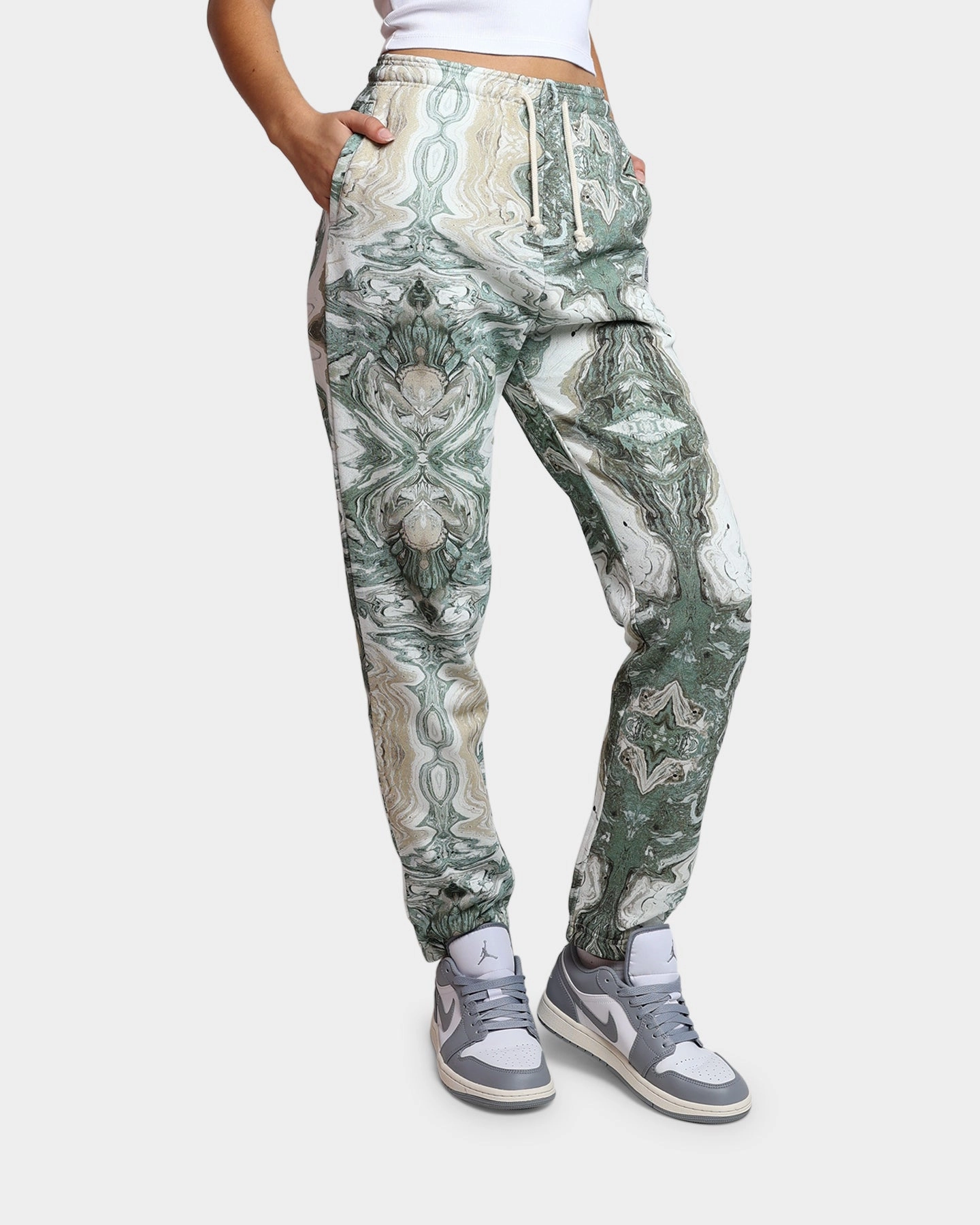 Layered Comfort HUF Women's Swirl Fleece Pants Olive