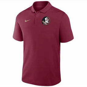 Nike Men's Seminole Logo Victory Polo - Garnet Waffle Weave family gathering